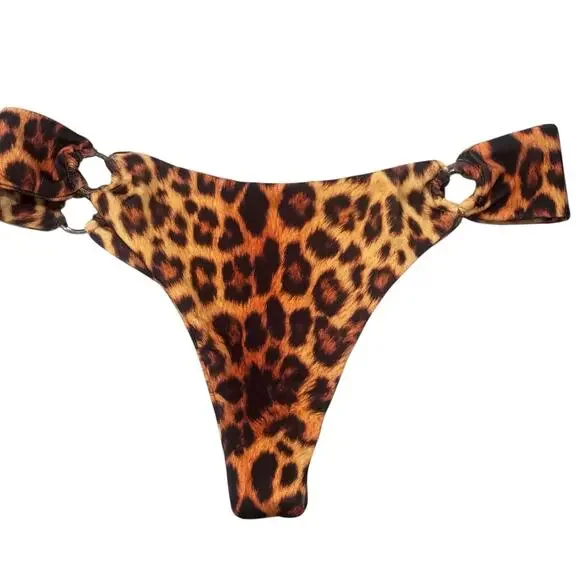 Joues de Sable Swim Hanna Bikini Bottom In Leopard Print Size Large NWOT New